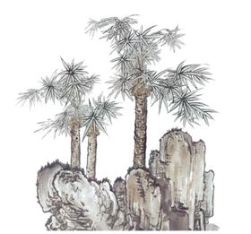 水墨中国风迎客松