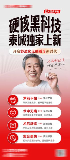 口腔种植牙舒适化宣传海报