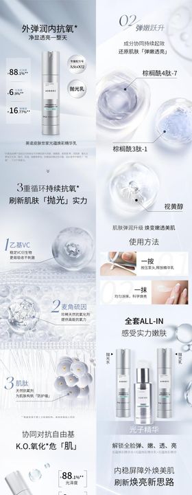 护肤品精华乳促销电商情页设计
