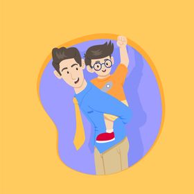 父亲节插图日插画子