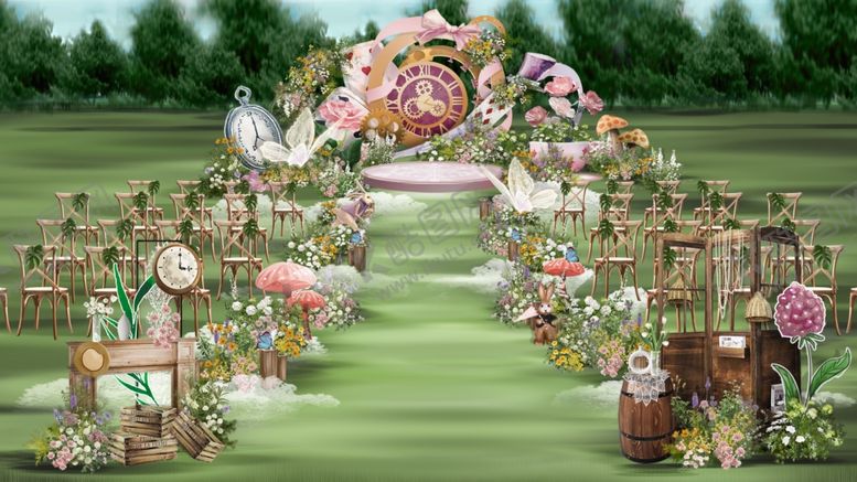 编号：90704110030634044415【酷图网】源文件下载-浪漫户外婚礼