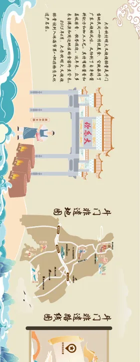 斗门非遗路线图长图海报