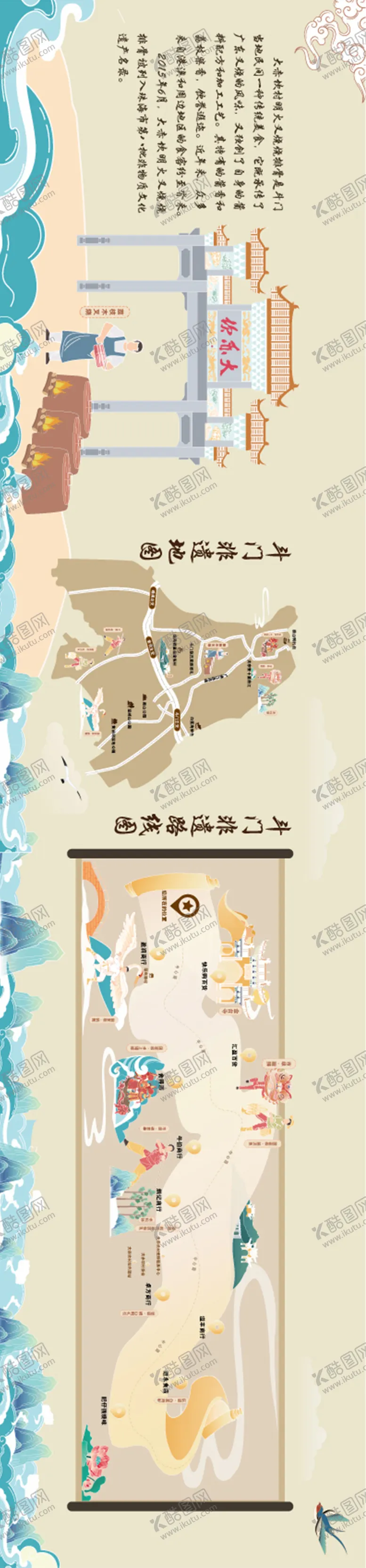 编号：56395506142131549931【酷图网】源文件下载-斗门非遗路线图长图海报