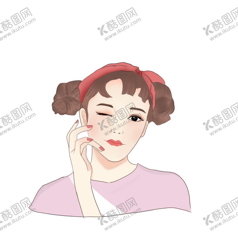 编号：12895107141725336343【酷图网】源文件下载-手绘半身女孩