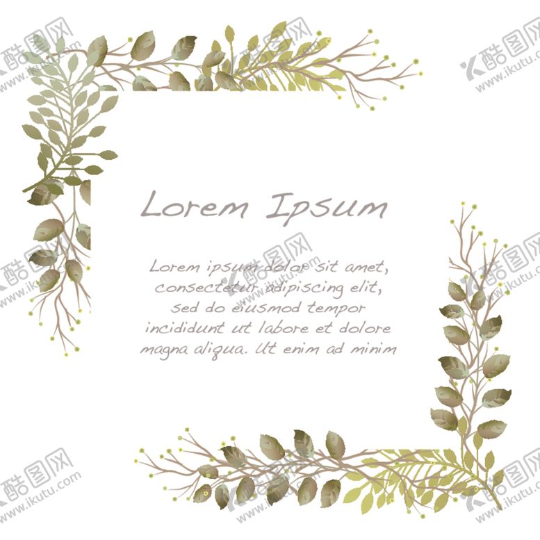 编号：94952110032246289557【酷图网】源文件下载-淡彩植物边框