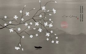 花鸟画背景墙