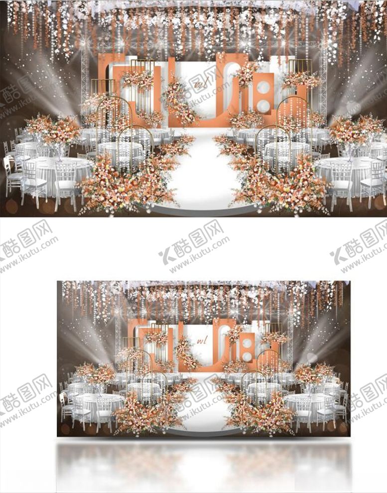编号：59082805112007465089【酷图网】源文件下载-白橙色婚礼