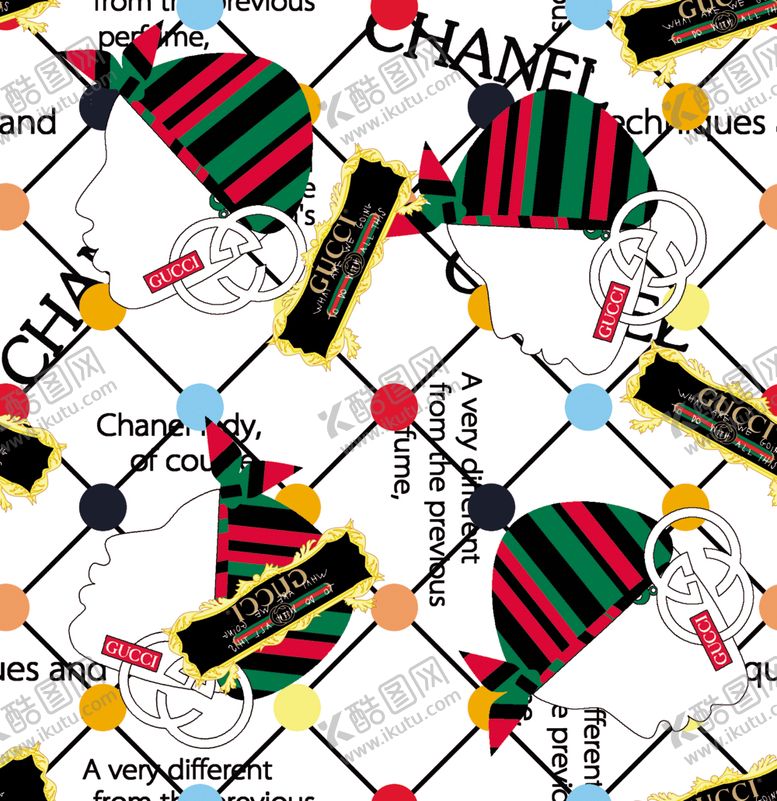 编号：88801010130050088491【酷图网】源文件下载-链条豹纹设计大牌图案