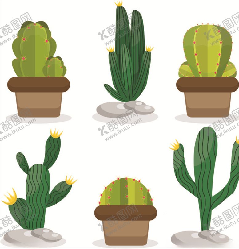 编号：66140609290727325812【酷图网】源文件下载-矢量种植的仙人掌
