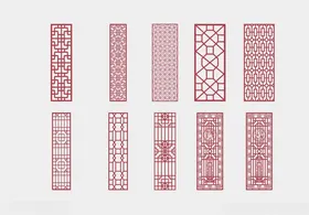 中式镂空雕花隔断