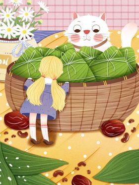 端午节粽子展架吊旗节设计