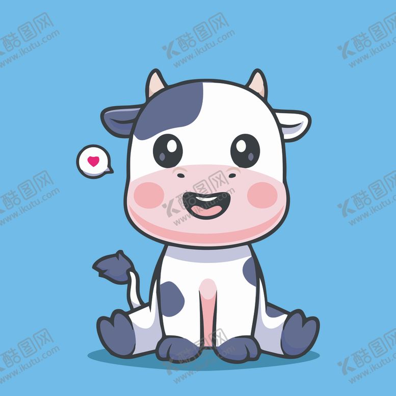 编号：98814602021414193678【酷图网】源文件下载-可爱奶牛矢量卡通插画
