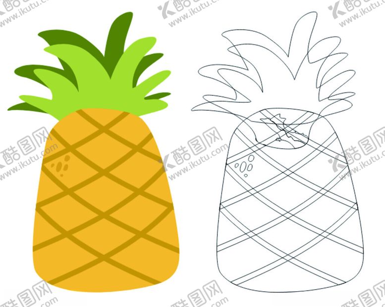 编号：77300702202357245565【酷图网】源文件下载-菠萝logo插画简笔画