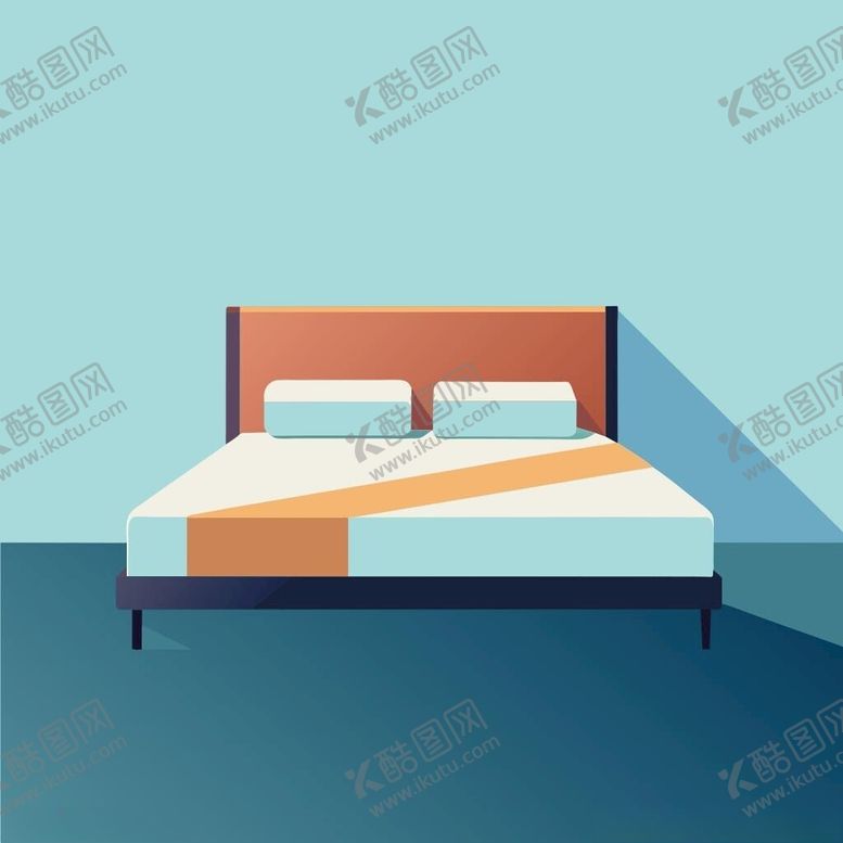 编号：52849601301714417049【酷图网】源文件下载-扁平风格床