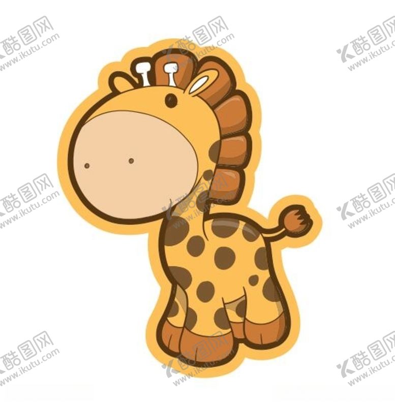 编号：52155109192355386633【酷图网】源文件下载-矢量卡通长颈鹿