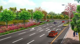 道路绿化景观效果图