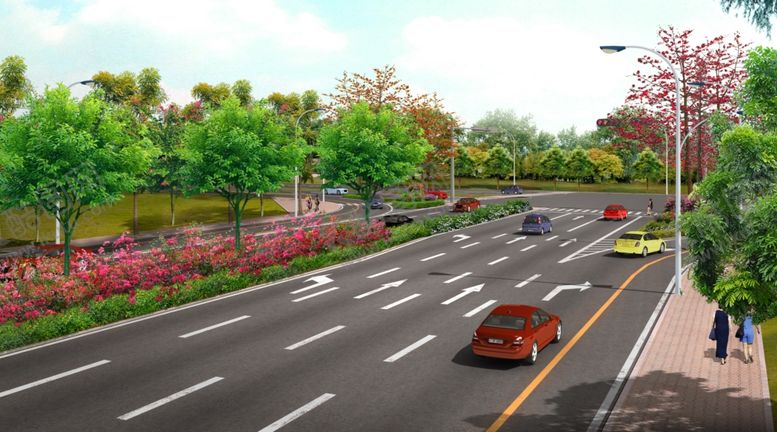 编号：49242009130751599240【酷图网】源文件下载-道路绿化景观效果图