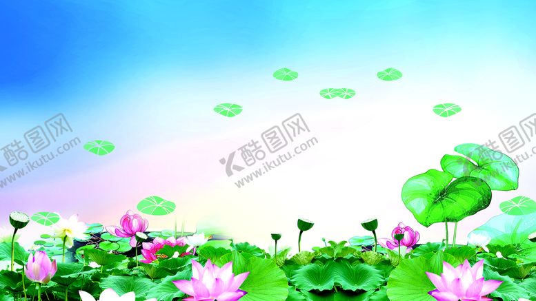 编号：96258009151037056285【酷图网】源文件下载-荷叶背景唯美素材