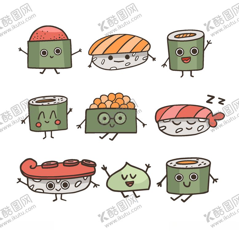 编号：84549107131817482088【酷图网】源文件下载-可爱寿司