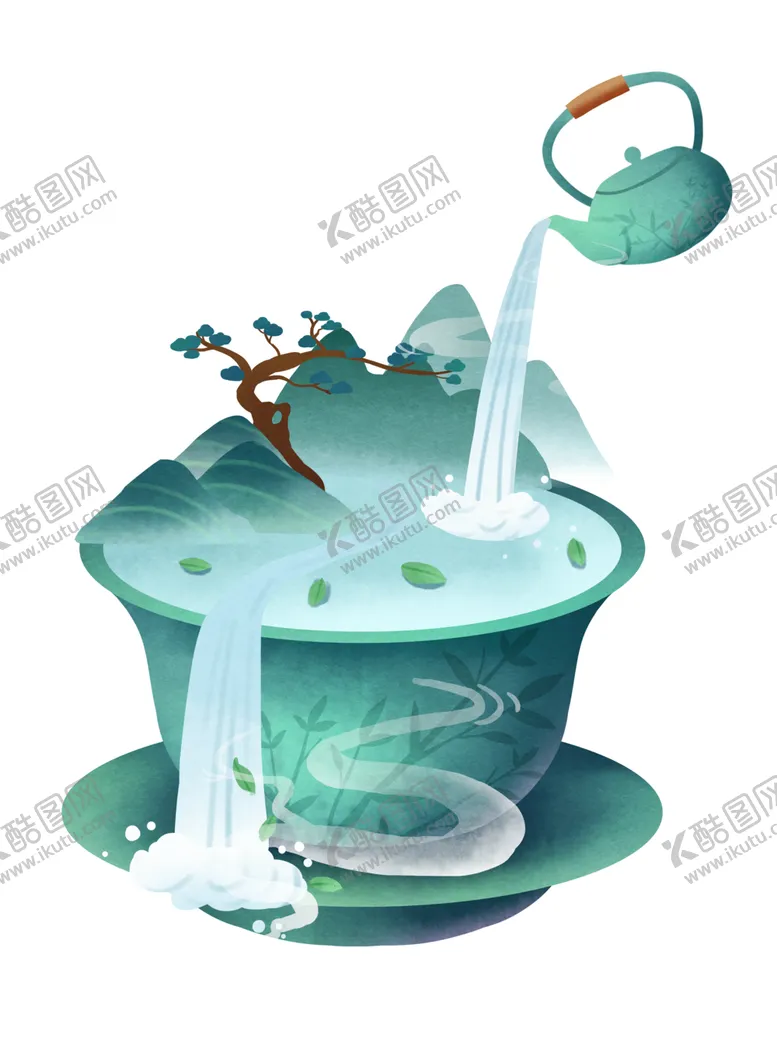 编号：18970302182032486054【酷图网】源文件下载-绿色茶壶茶文化