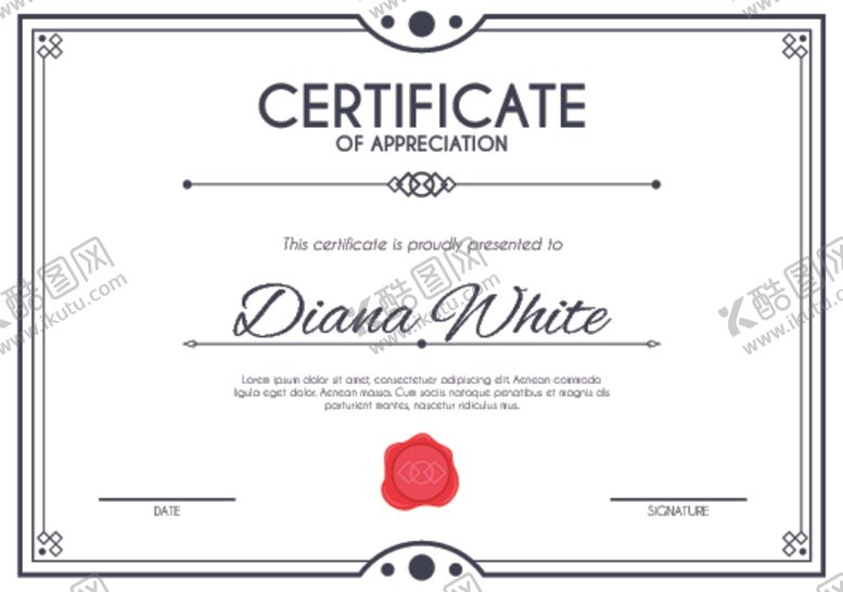 编号：23238209140549242660【酷图网】源文件下载-证书模板