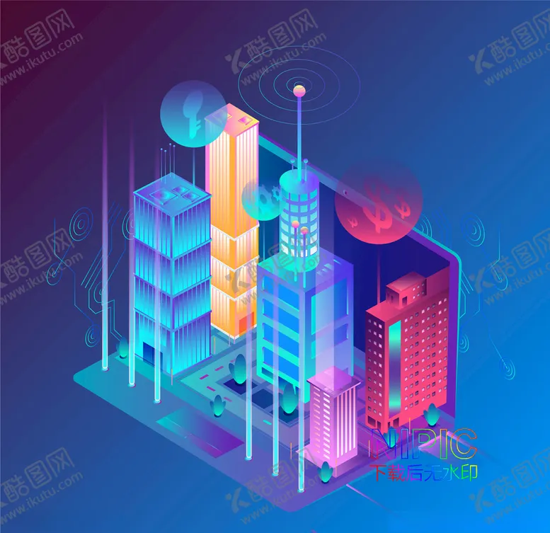 编号：84388804280327258422【酷图网】源文件下载-2.5d智慧城市