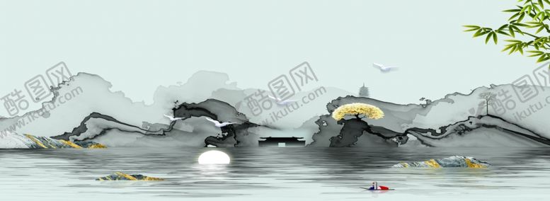 编号：38135310280534592367【酷图网】源文件下载-写意山水画