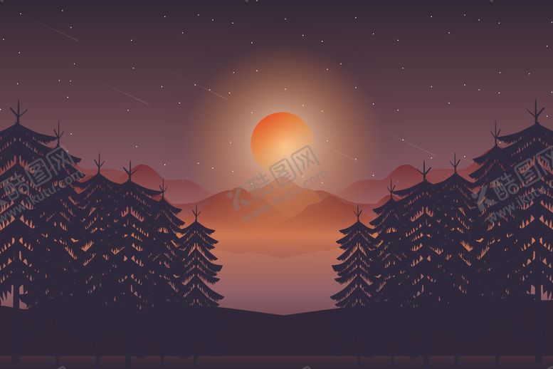 编号：87743509281717011221【酷图网】源文件下载-自然风光插画