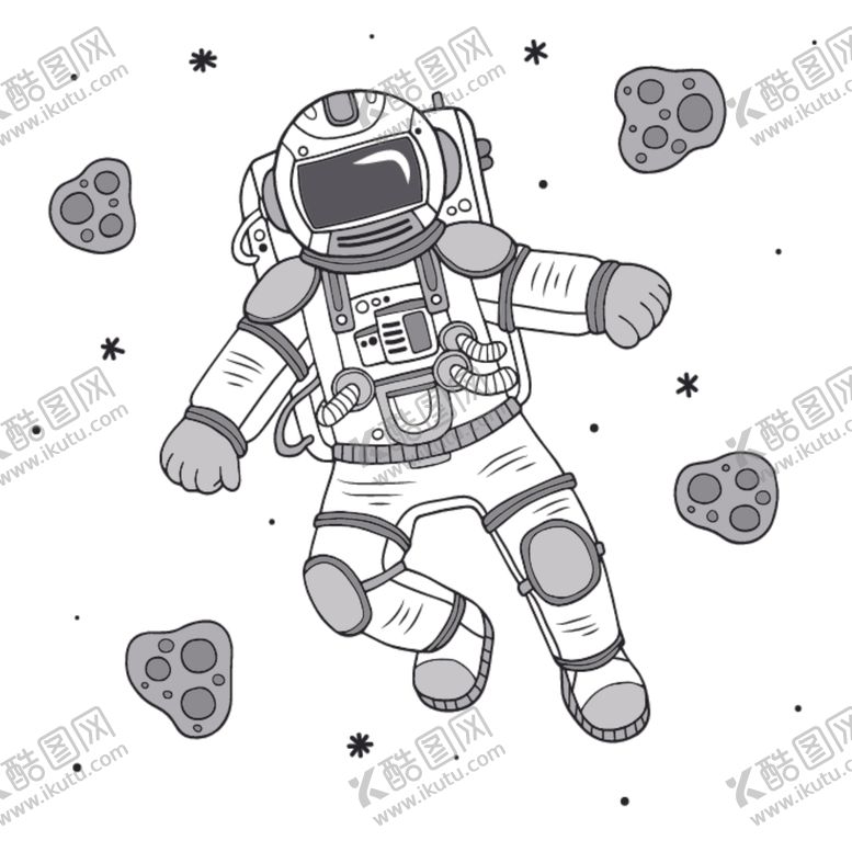 编号：32196410042138043062【酷图网】源文件下载-宇航员插画