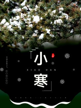 小寒节气海报活动冰雪插画大转发图