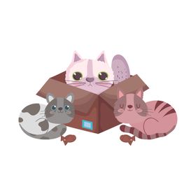 手绘卡通猫