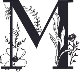 手绘花纹字母
