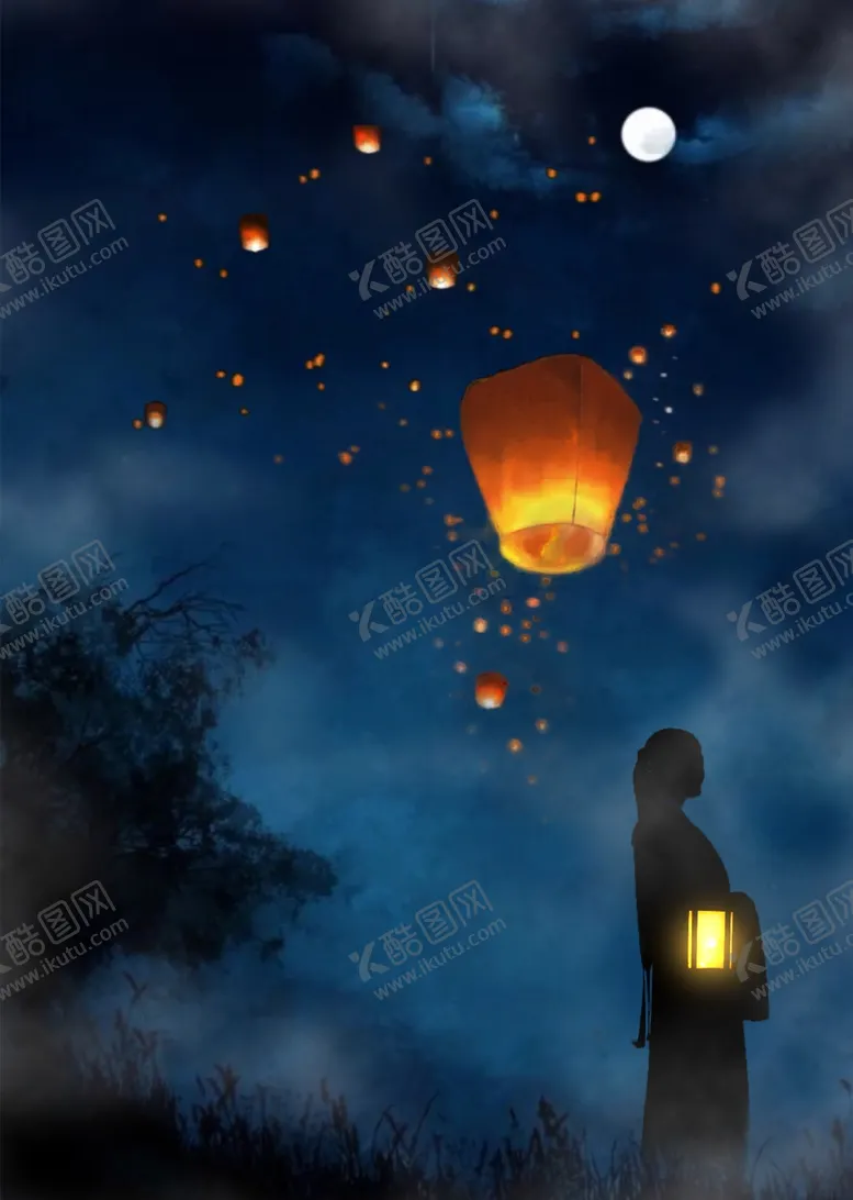 编号：29269806242224528998【酷图网】源文件下载-古风挑灯姑娘