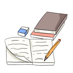 线稿素材文字小物品简笔