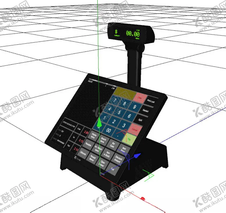 编号：36856702200350291537【酷图网】源文件下载-C4D模型收银机