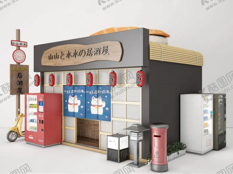 编号：38287210160618299594【酷图网】源文件下载-C4D模型寿司日料店