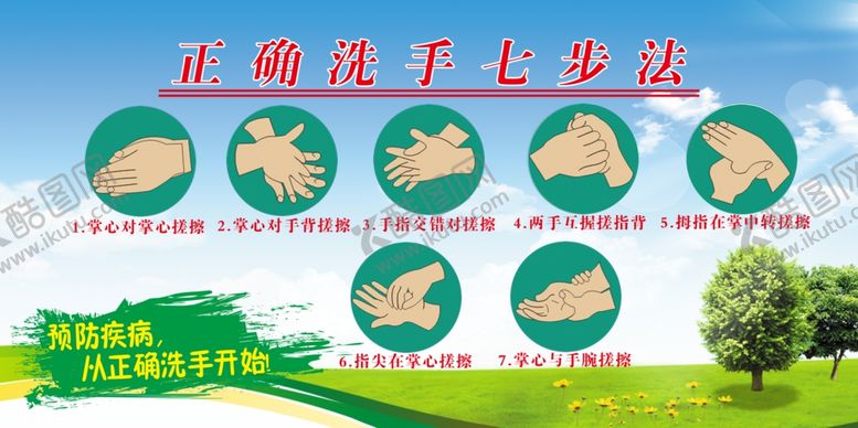 编号：94636709150050145449【酷图网】源文件下载-正确洗手七步