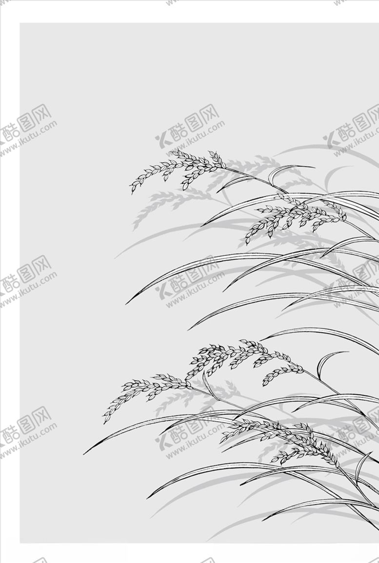 编号：64166507090228153670【酷图网】源文件下载-线描稻穗