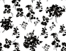 黑白花卉图案