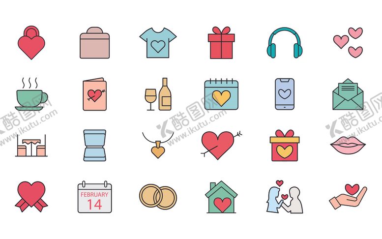 编号：94550304250706248885【酷图网】源文件下载-浪漫爱情图标