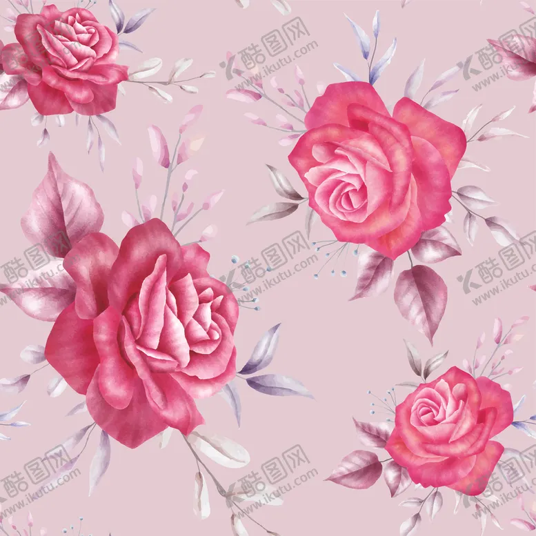 编号：86649701261621465539【酷图网】源文件下载-水彩花卉花纹 