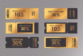 金色折扣优惠券