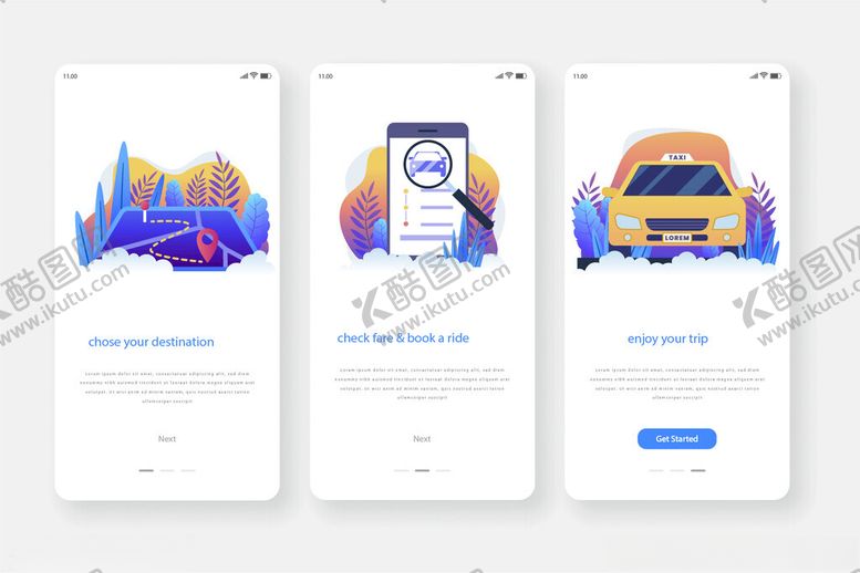 编号：87957311191821115030【酷图网】源文件下载-打车应用界面展示