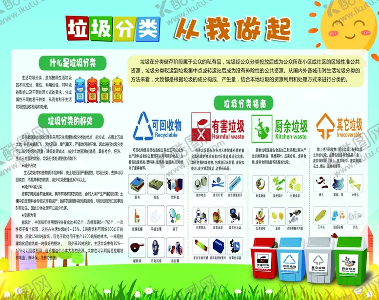 编号：59551307011831491759【酷图网】源文件下载-垃圾分类从我做起