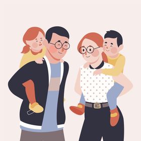 四口之家二胎庭亲子二孩