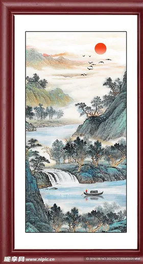 山水画装饰大幅风景