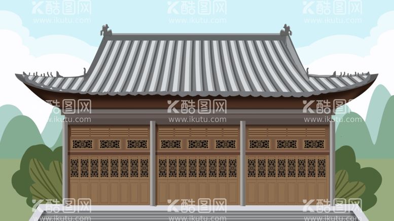 编号：90697303211300341094【酷图网】源文件下载-古典插画建筑