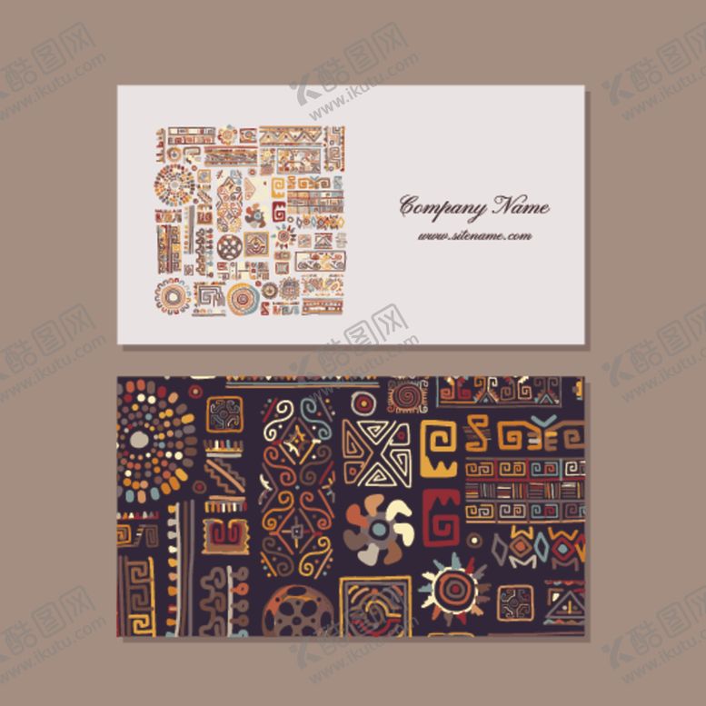 编号：47289509282308425484【酷图网】源文件下载-民族风图案贺卡设计