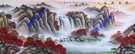 玄关装饰画源远流长飘带