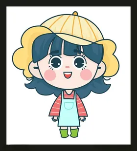 手绘女孩女人美优雅漂亮